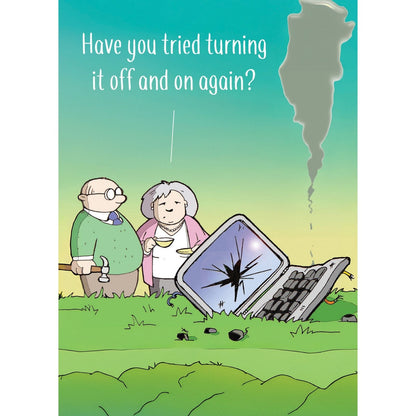 Funny Twizler Greeting Card IT Turn It On & Off Birthday Or Any Occasion Humour