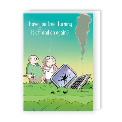 Funny Twizler Greeting Card IT Turn It On & Off Birthday Or Any Occasion Humour