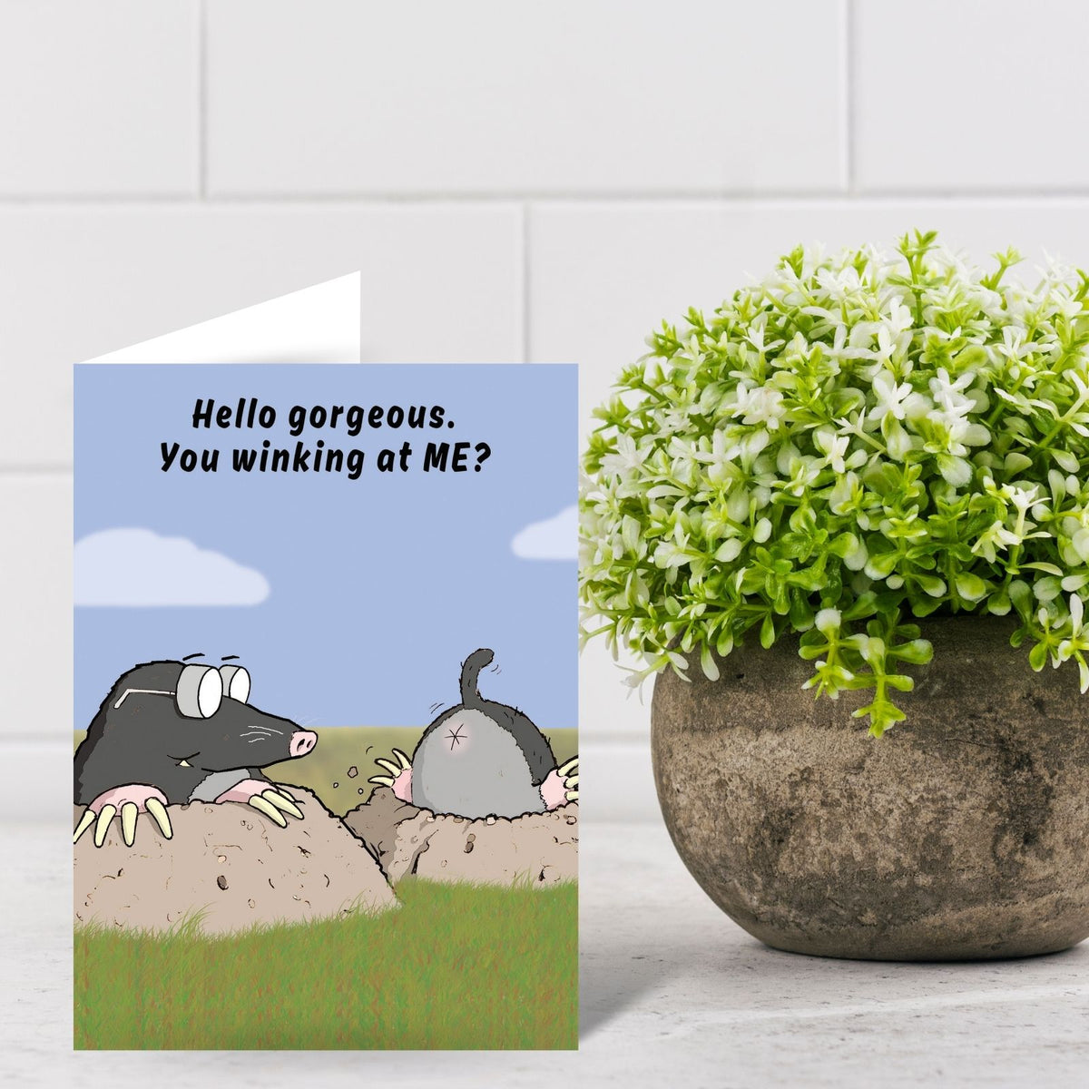 Funny Twizler Greeting Card You Winking At Me? Birthday Or Any Occasion Humour