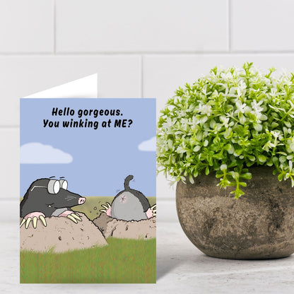 Funny Twizler Greeting Card You Winking At Me? Birthday Or Any Occasion Humour