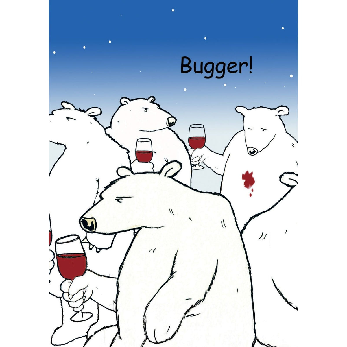 Funny Twizler Greeting Card Bears Spilt Wine Birthday Or Any Occasion Humour