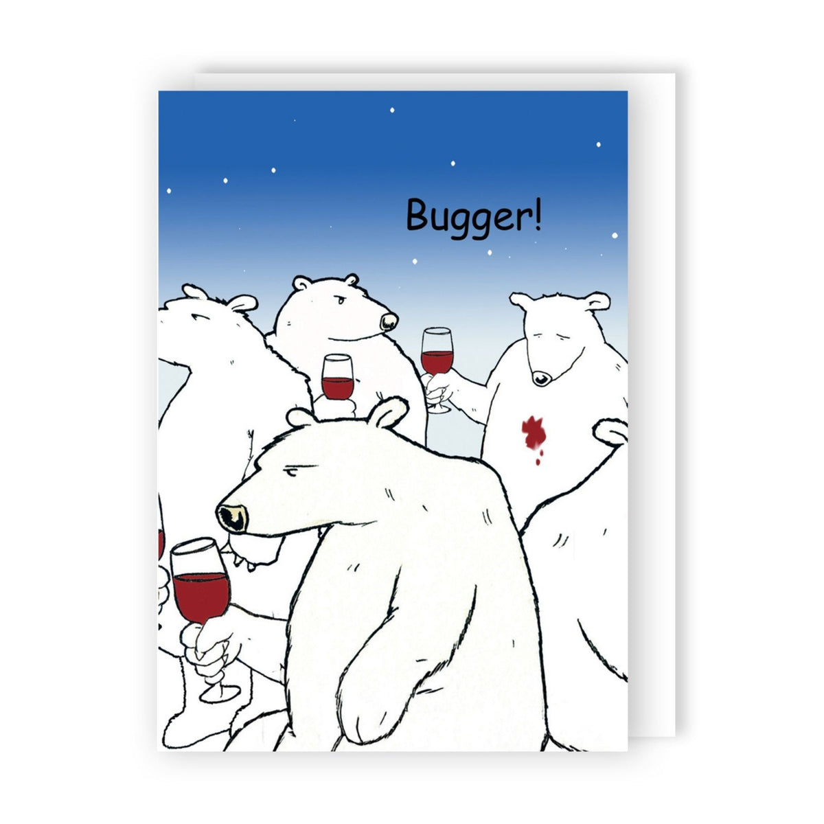 Funny Twizler Greeting Card Bears Spilt Wine Birthday Or Any Occasion Humour