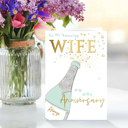 Amazing Wife On Our Anniversary Party Time! Anniversary Greeting Card