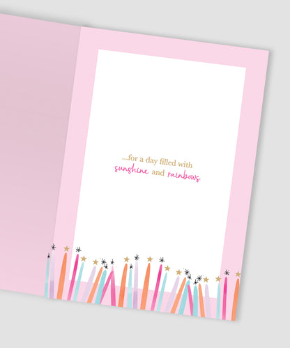 To A Totally Amazing Granddaughter Rainbowtastic Cake! Birthday Greeting Card