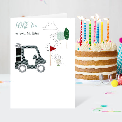 Golf Fore You On Your Birthday Irresistible Greeting Card