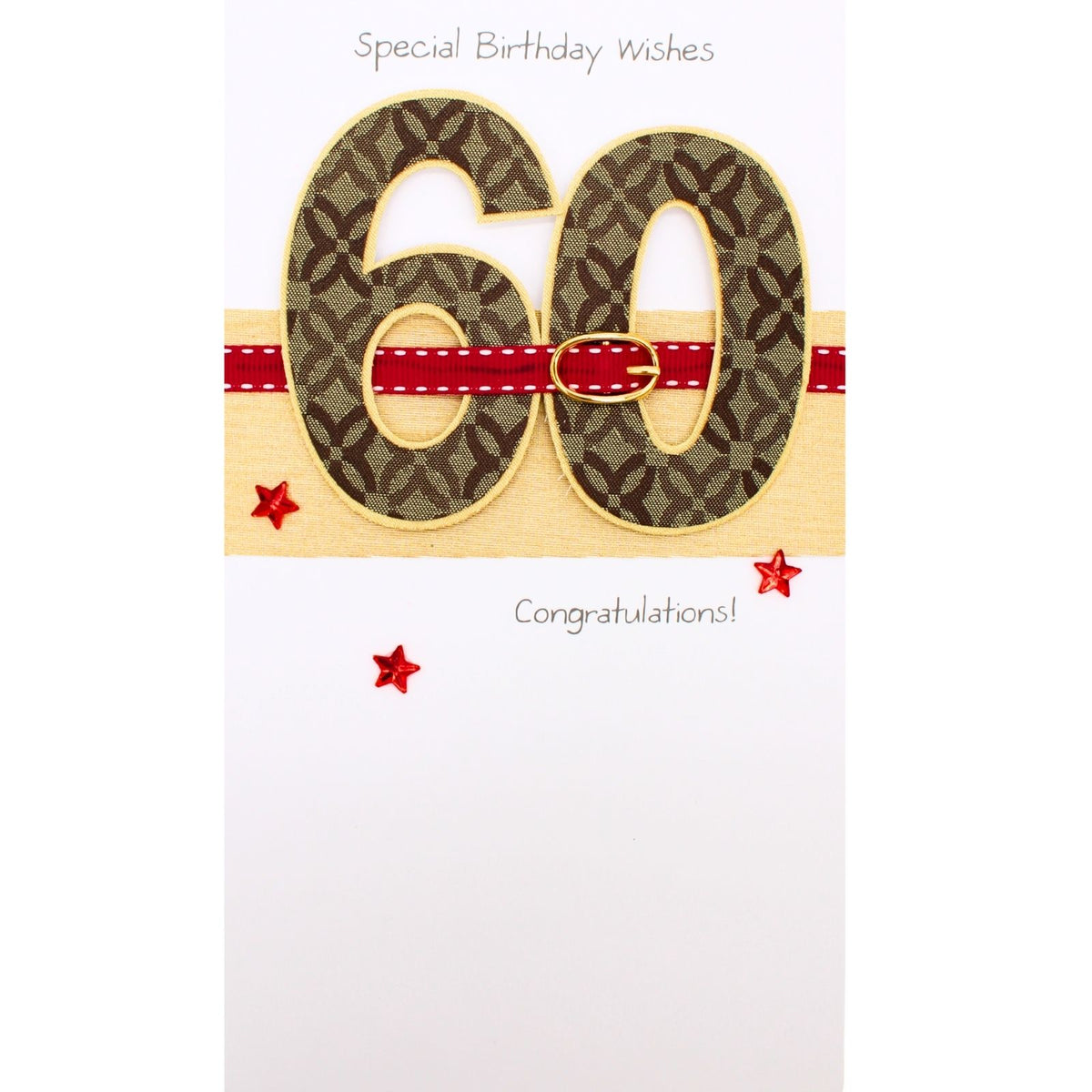 60th Birthday Card For Him Champagne Hand-Finished Embellished 60 Design