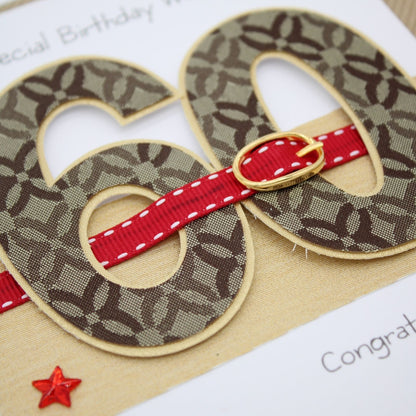 60th Birthday Card For Him Champagne Hand-Finished Embellished 60 Design