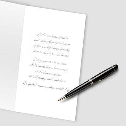 On Your Baptism Card Religious Champagne Hand-Finished Embellished Cross Design