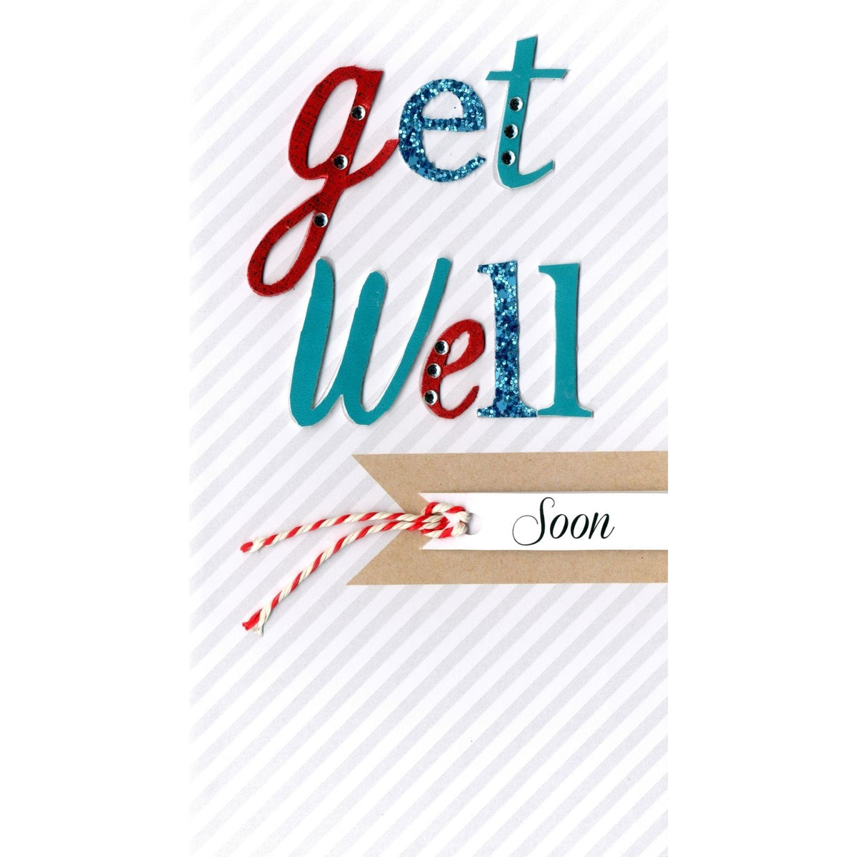 Get Well Soon Card  Champagne Hand-Finished Embellished Speedy Recovery Design