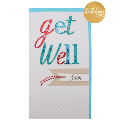 Get Well Soon Card  Champagne Hand-Finished Embellished Speedy Recovery Design