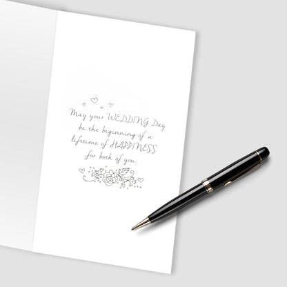 Wedding Card Champagne Hand-Finished Embellished Wedding Congrats Design
