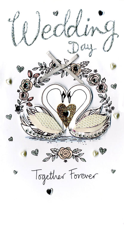 Together Forever Wedding Day Luxury Champagne Greeting Card Hand-Finished Cards