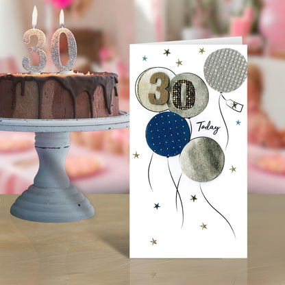 30 Today Male 30th Birthday Greeting Card Hand-Finished