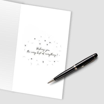 Goodbye & Goodluck Card Champagne Hand-Finished Embellished Balloon Design