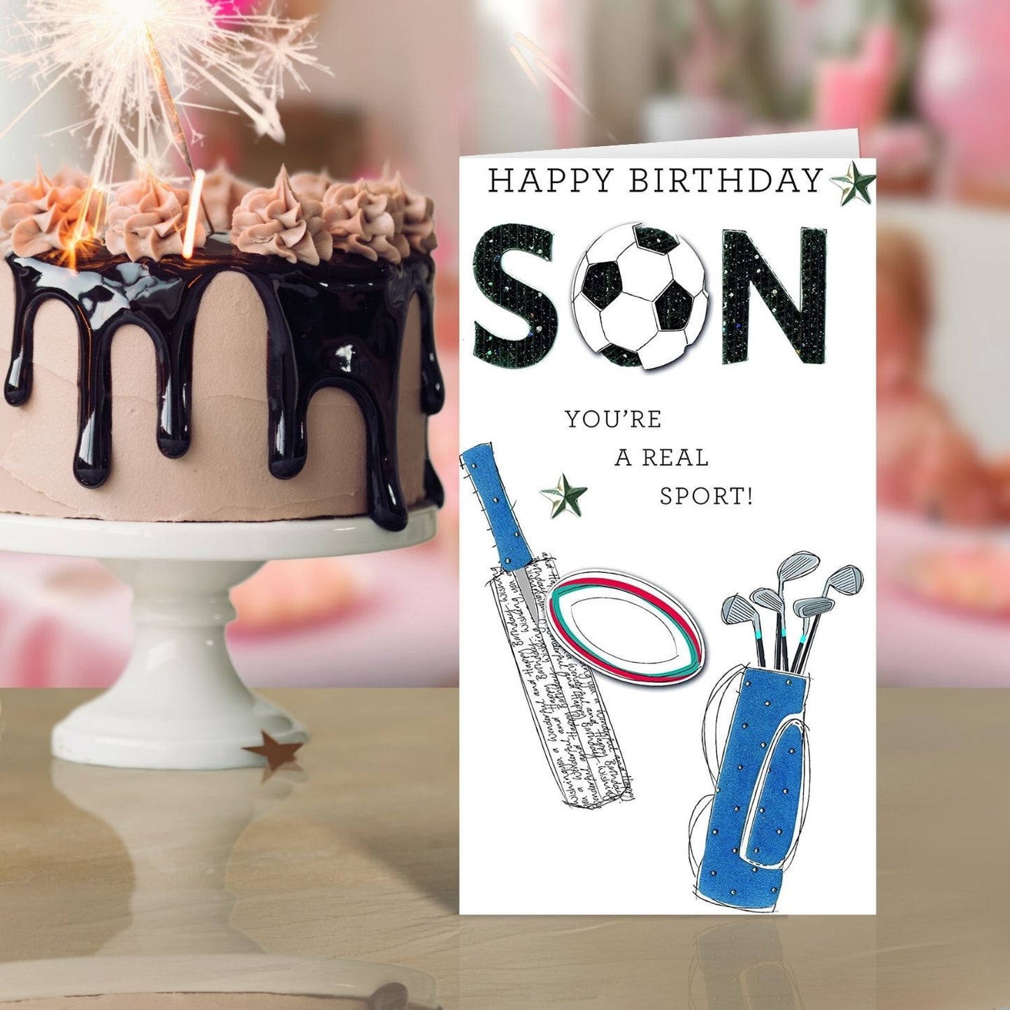 Wonderful Son Birthday Greeting Card Hand-Finished