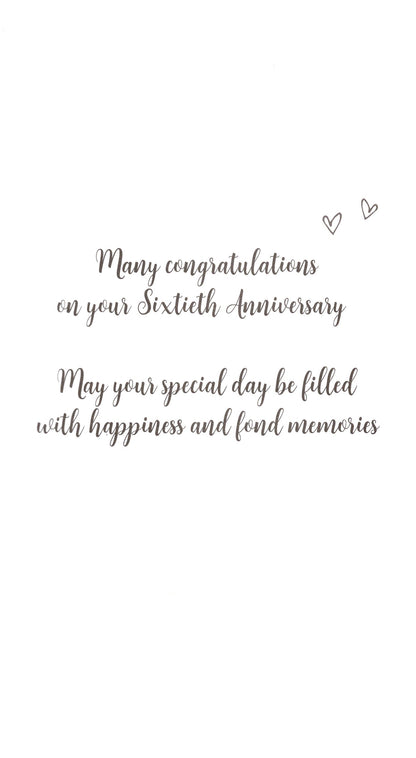 Diamond Anniversary Greeting Card Hand-Finished