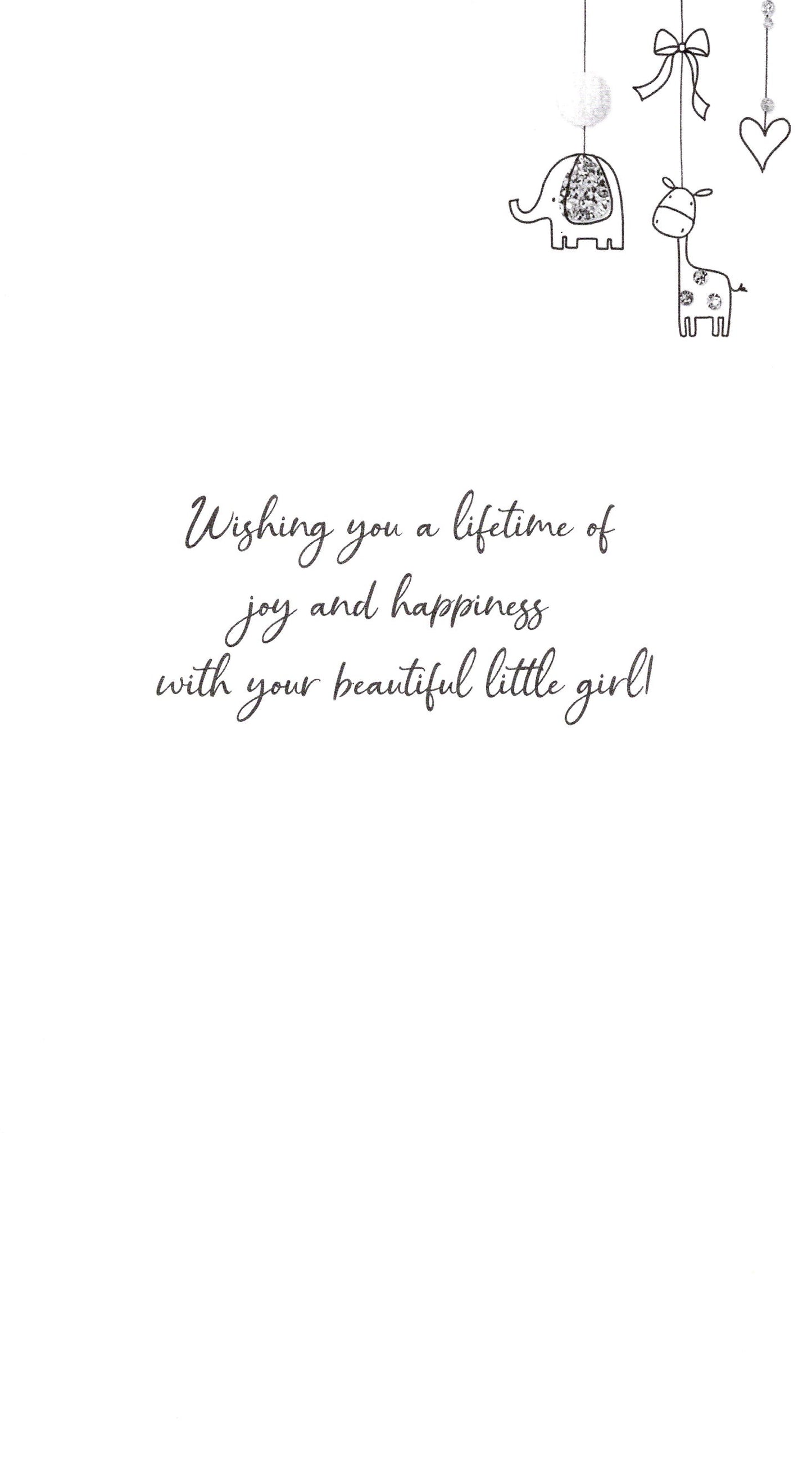 Birth of Your Baby Girl Greeting Card Hand-Finished