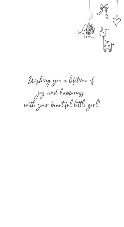 Birth of Your Baby Girl Greeting Card Hand-Finished