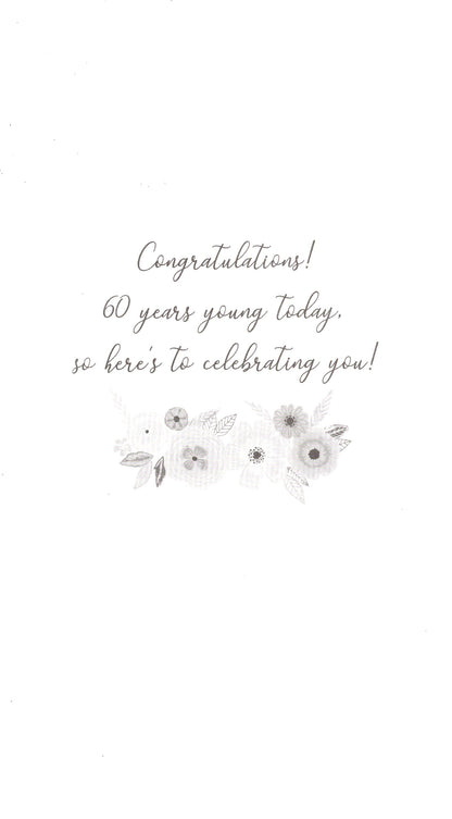 60th Birthday Greeting Card Hand-Finished Champagne Range Cards