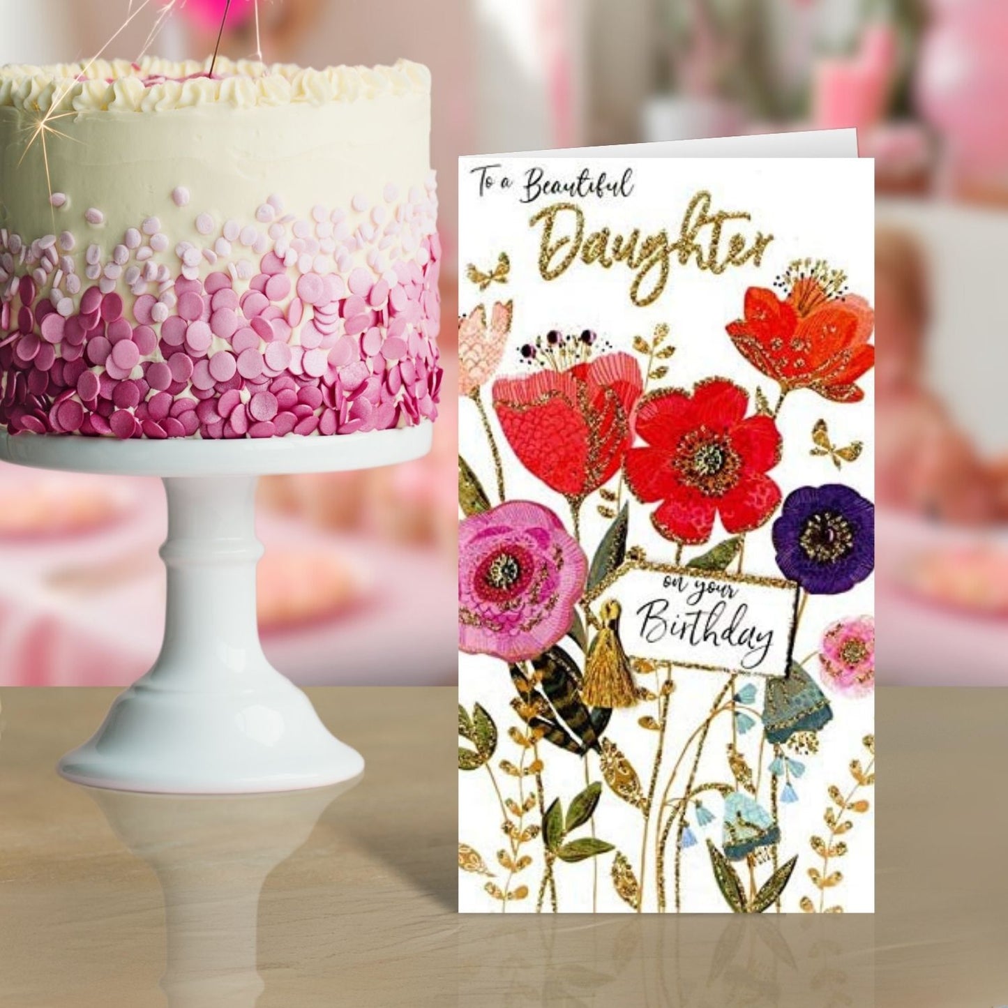 Wonderful Daughter Birthday Greeting Card Hand-Finished