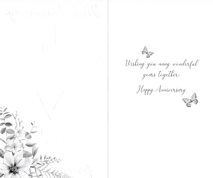 LOVE On Your First 1st Anniversary Card Embellished Champagne Greeting Card