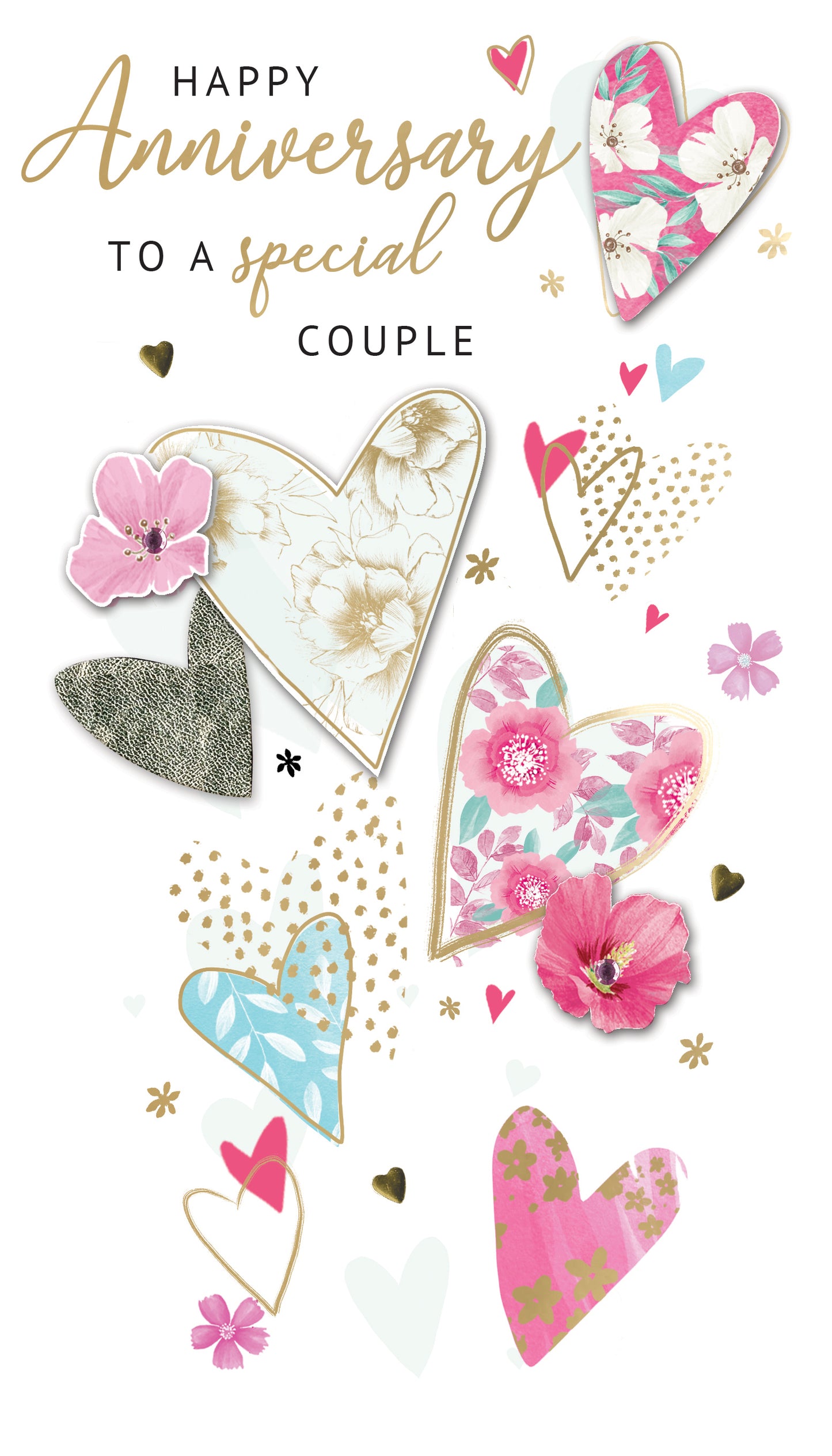 A Special Couple On Your Anniversary Card Embellished Champagne Greeting Card