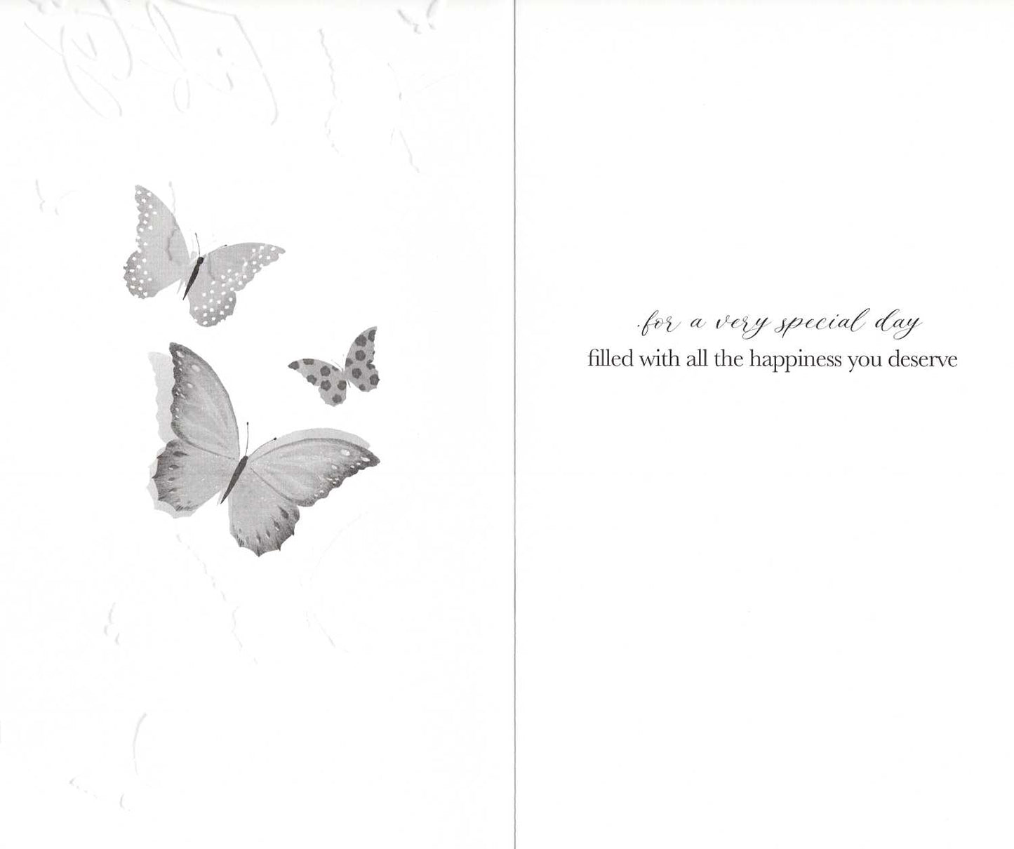 Female 50th Birthday Card Embellished Butterflies Champagne Greeting Card