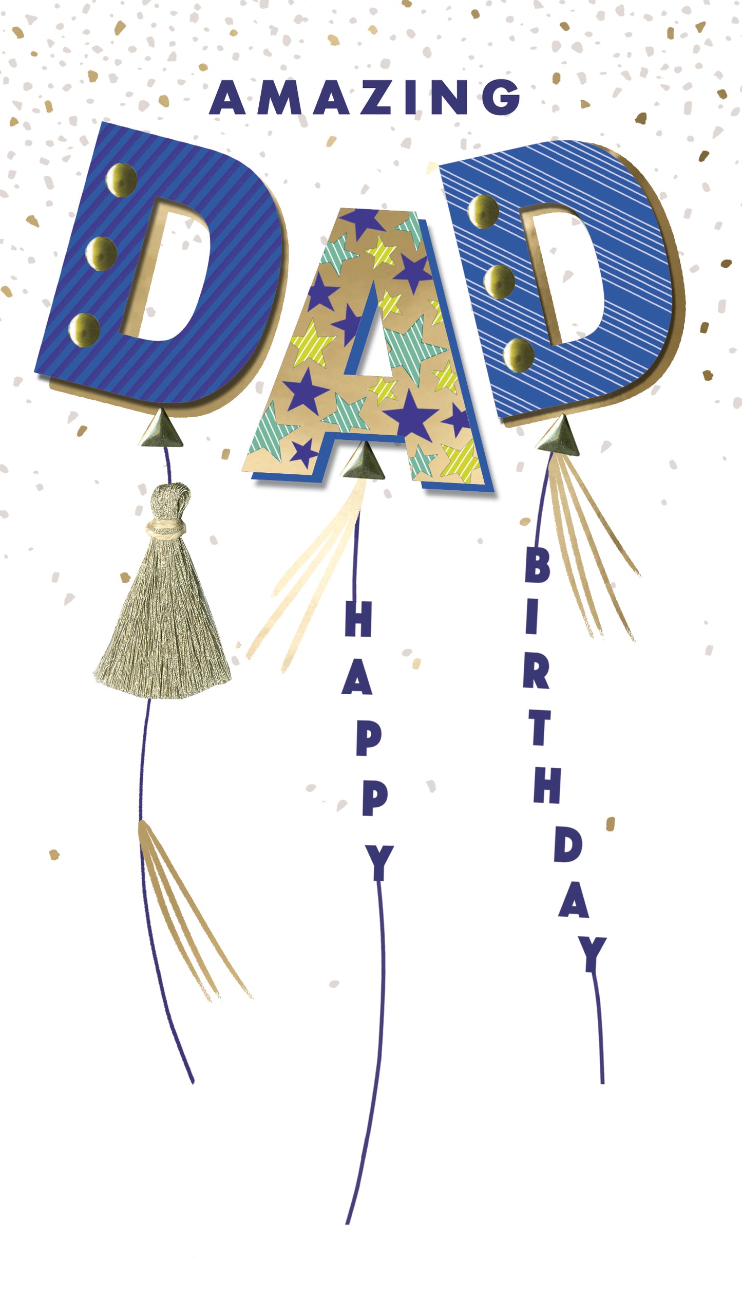 Amazing Dad Happy Birthday Card Embellished Balloons Champagne Greeting Card