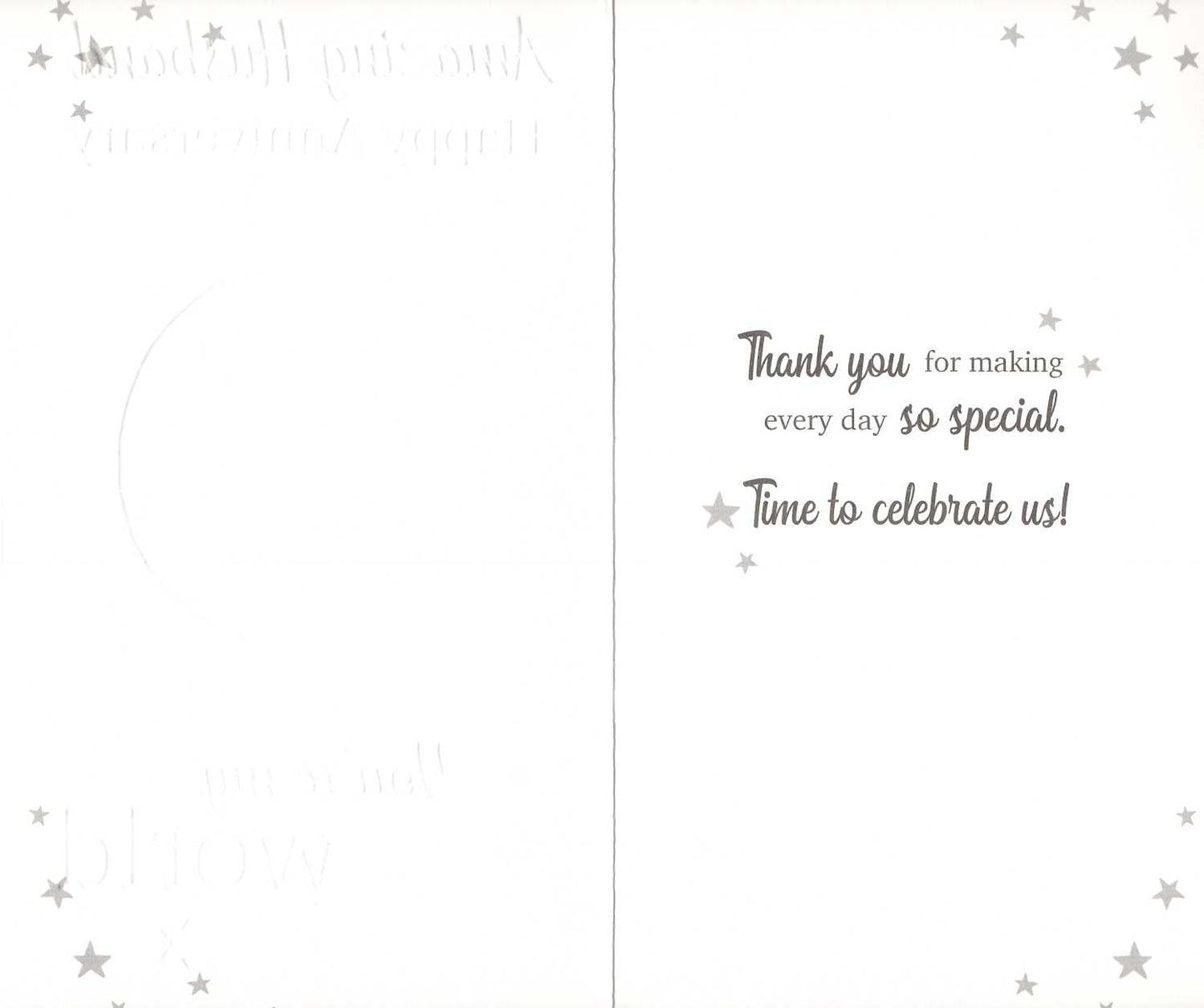 Amazing Husband My World Anniversary Card Embellished Champagne Greeting Card