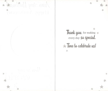 Amazing Husband My World Anniversary Card Embellished Champagne Greeting Card