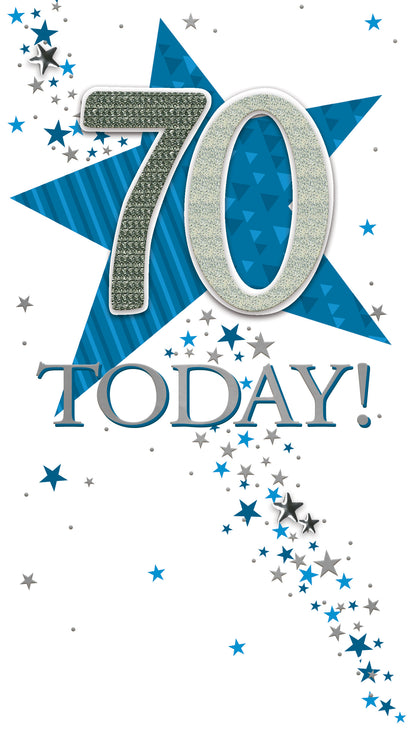 70 Today Superstar Seventy Hand-Finished Champagne Birthday Card