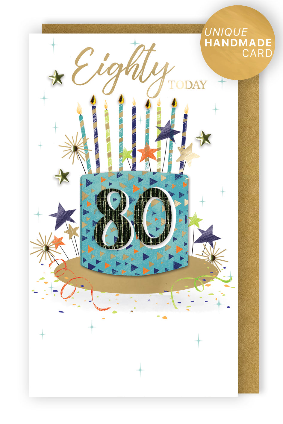 Eighty Today 80 Big Blue Eighty Hand-Finished Champagne Birthday Card