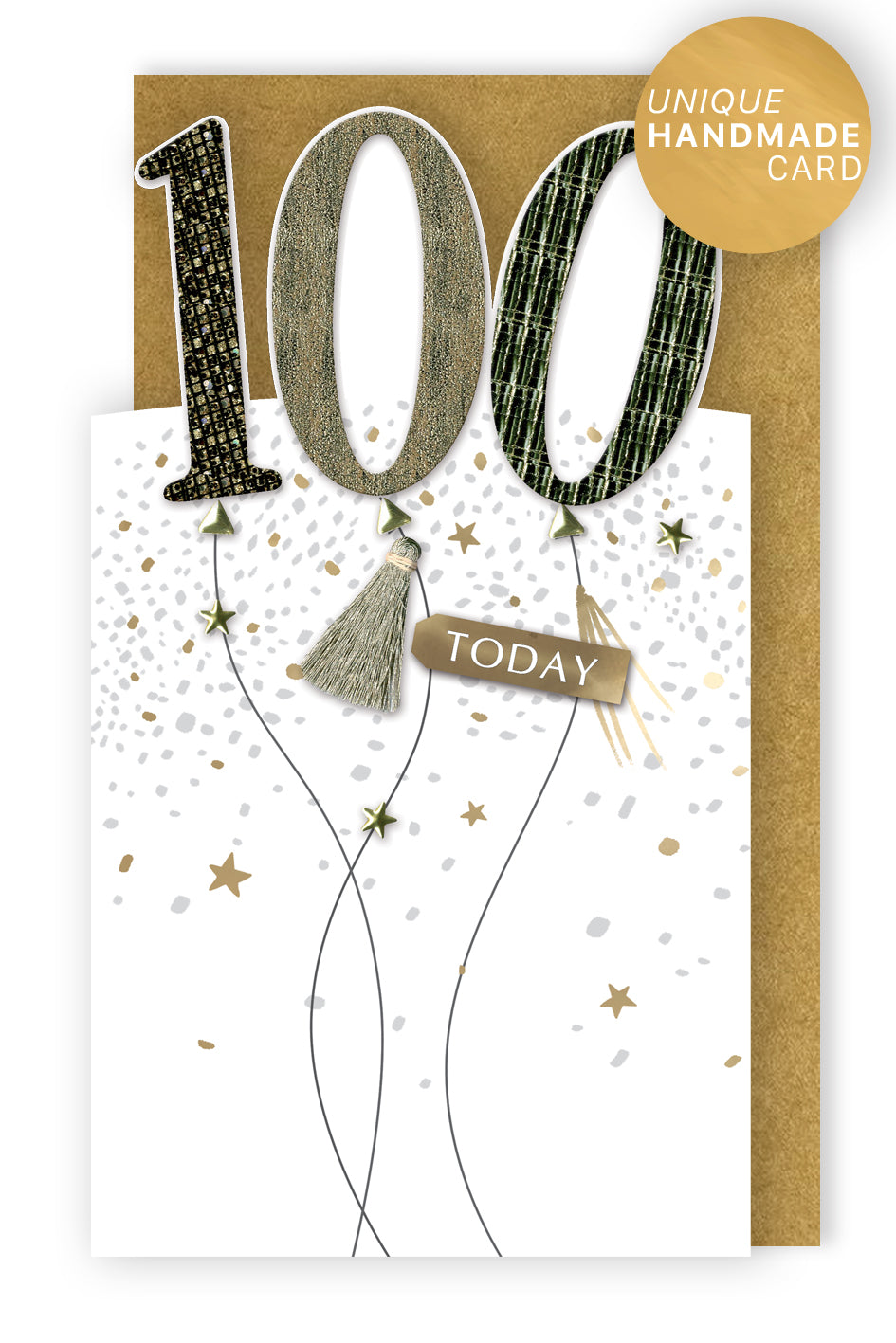 100 Today Balloon Bonanza Hand-Finished Champagne Birthday Card