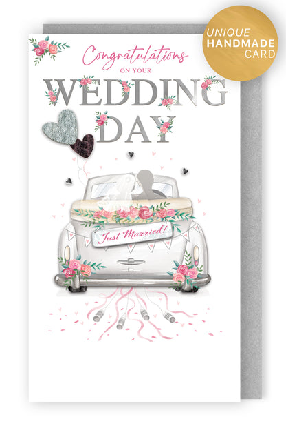 Congratulations On Your Wedding Day Hand-Finished Champagne Wedding Card