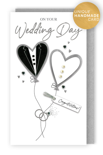 Congratulations On Your Wedding Day Hand-Finished Champagne Wedding Card
