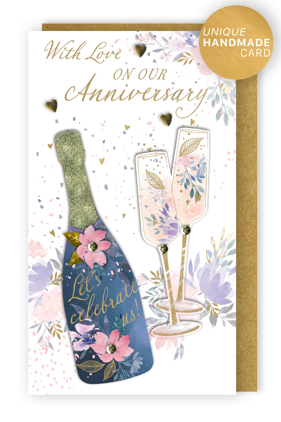 With Love On Our Anniversary Bubbly Blooms Hand-Finished Anniversary Card
