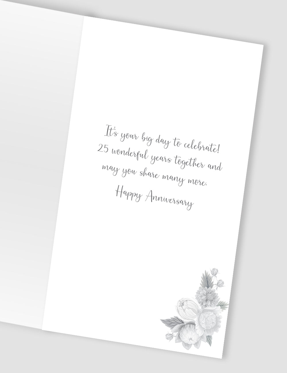 Congratulations Silver Wedding Anniversary 25 Hand-Finished Anniversary Card