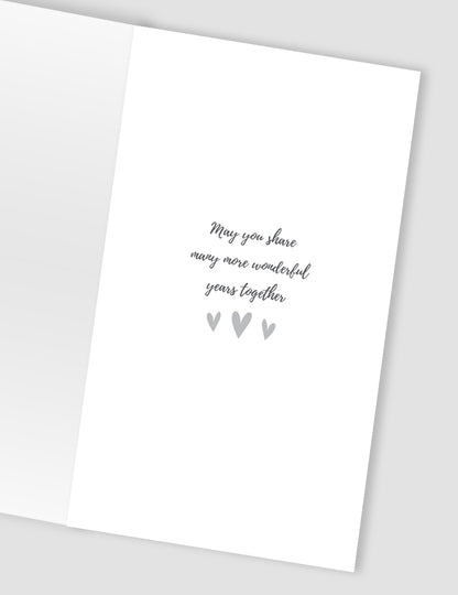 Wonderful Son And Daughter-In-Law Congratulations Heart Hugs Anniversary Card