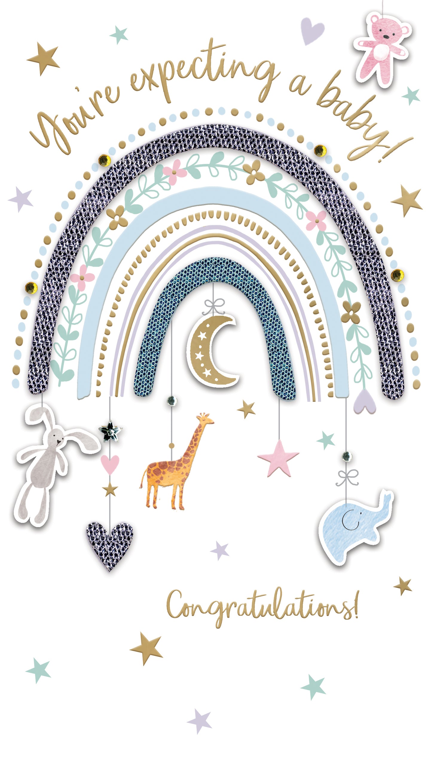 Congratulations You're Having A Baby Expectant Mum Hand-Finished Greeting Card