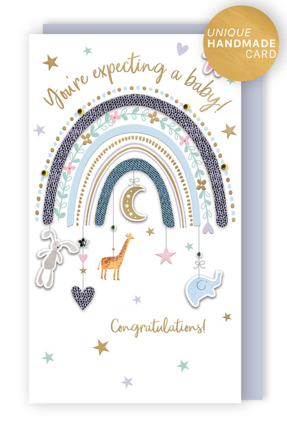 Congratulations You're Having A Baby Expectant Mum Hand-Finished Greeting Card
