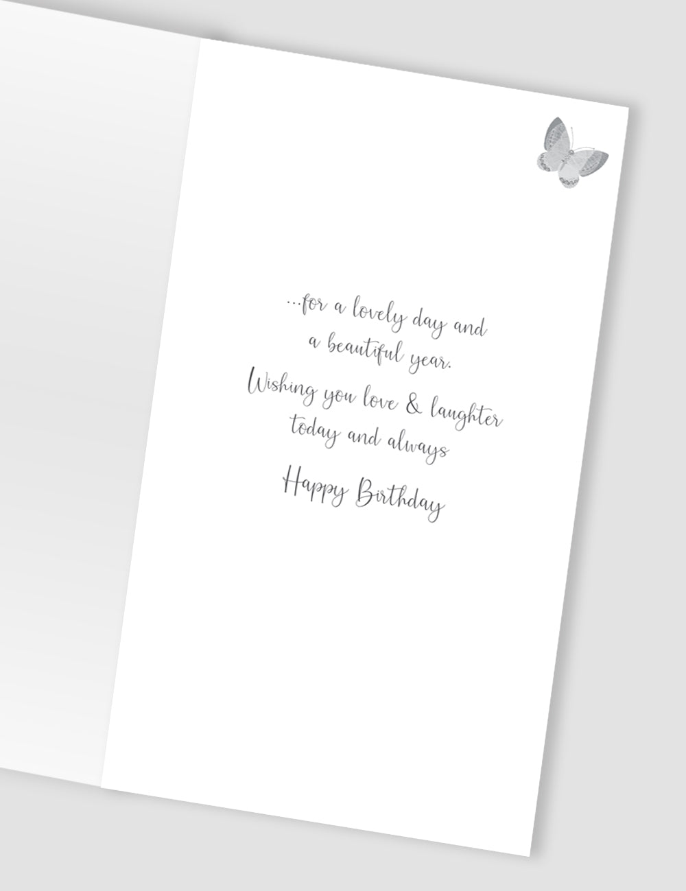 Birthday Wishes Fluttercakes Hand-Finished Champagne Birthday Card