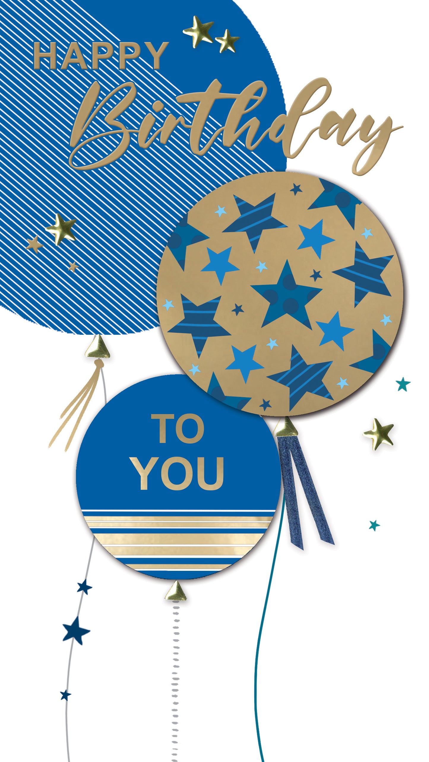 Happy Birthday To You Balloon Birthday Fun Hand-Finished Champagne Birthday Card