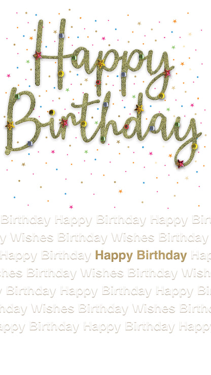 Happy Birthday Gold-tastic Birthday Hand-Finished Champagne Birthday Card