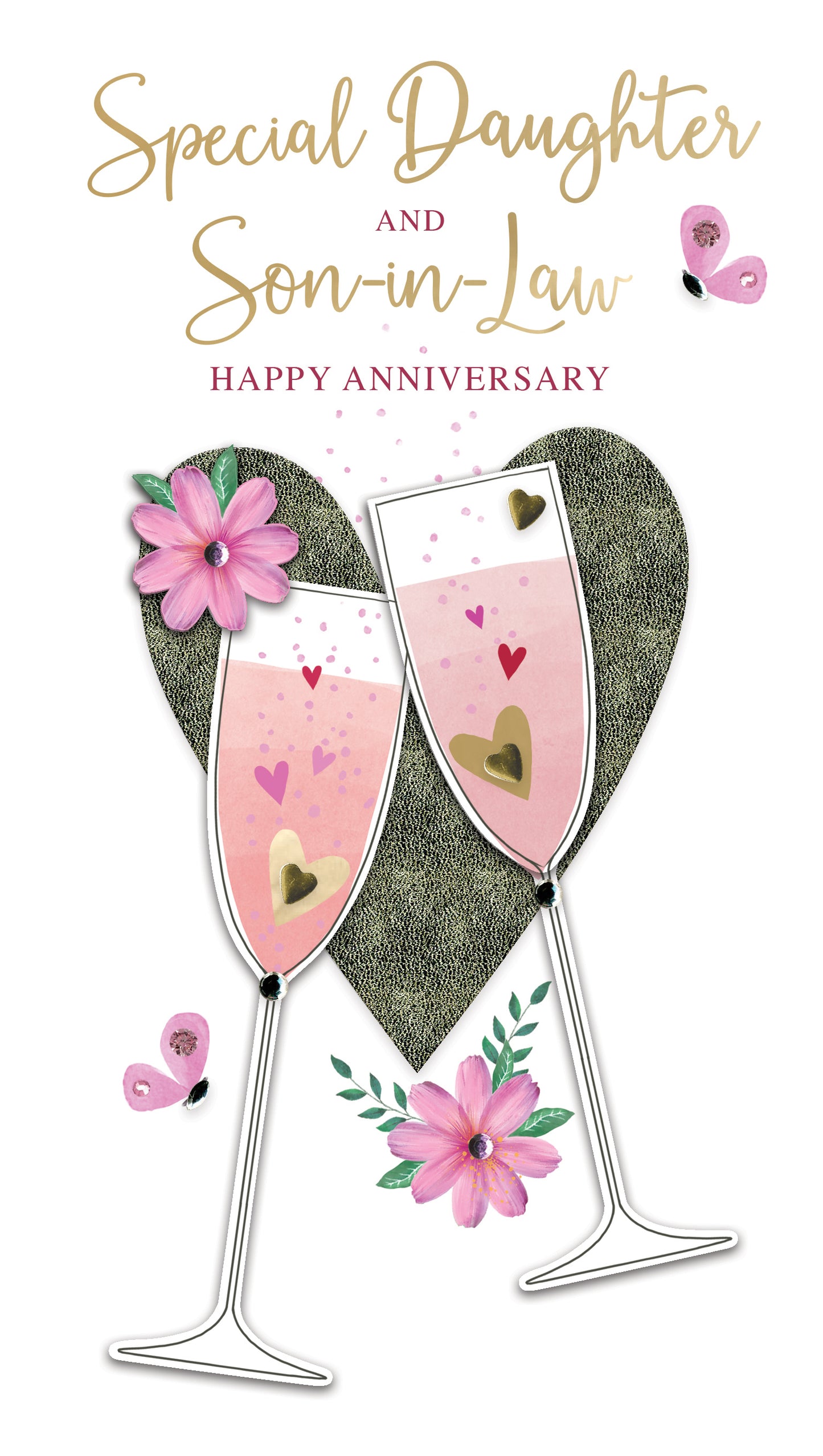 Daughter & Son-In-Law Happy Anniversary Fizz-tastic Fun Hand-Finished Card
