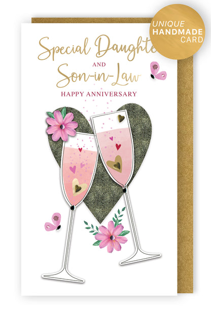 Daughter & Son-In-Law Happy Anniversary Fizz-tastic Fun Hand-Finished Card