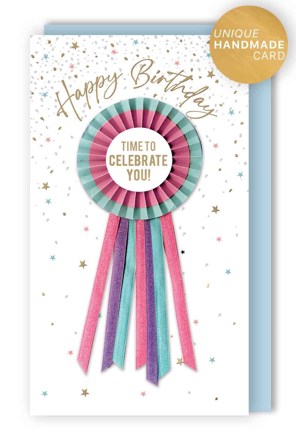 Happy Birthday Time To Celebrate Fun & Sparkly Hand-Finished Birthday Card