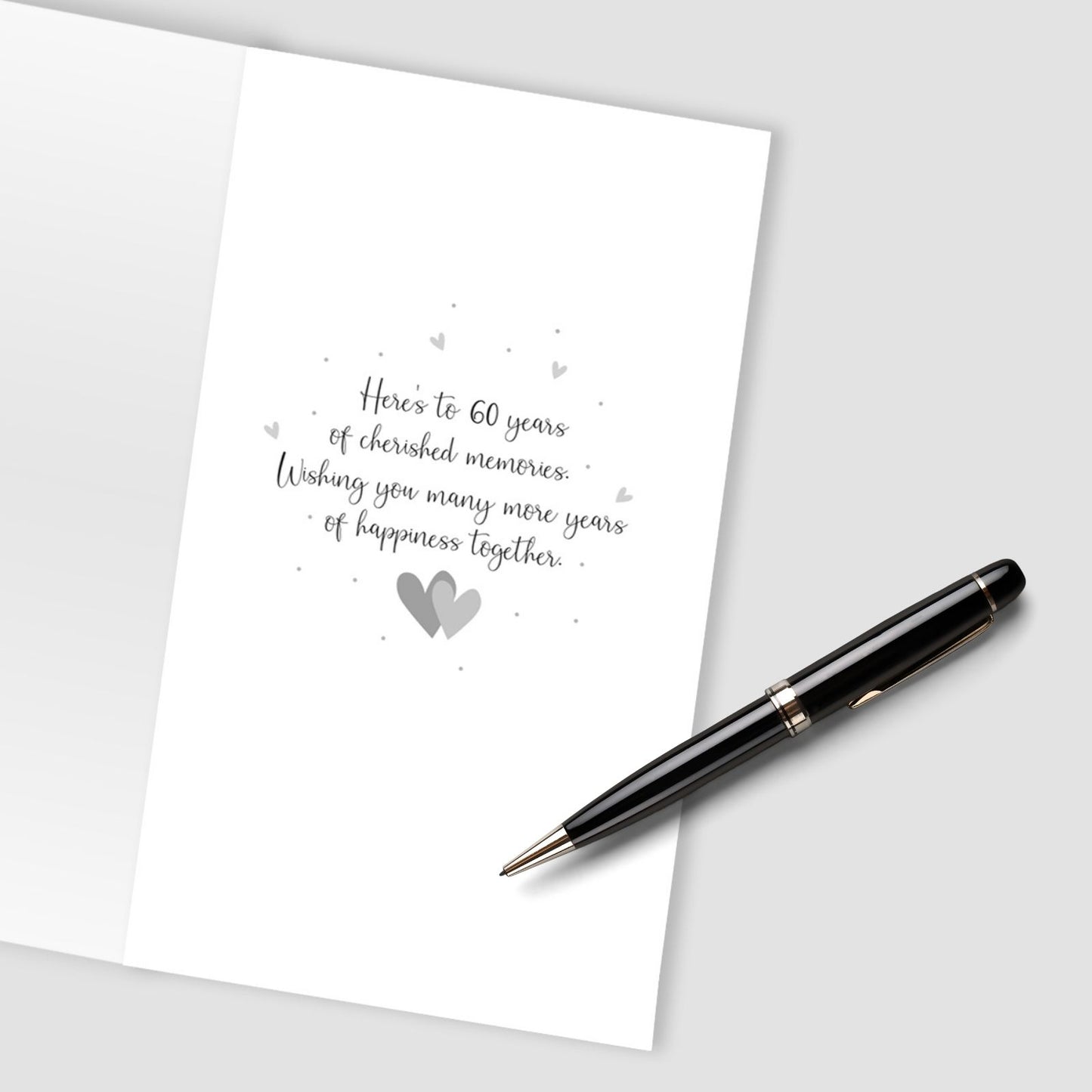 Diamond Anniversary Card 60 Years Champagne Hand-Finished Embellished  Design