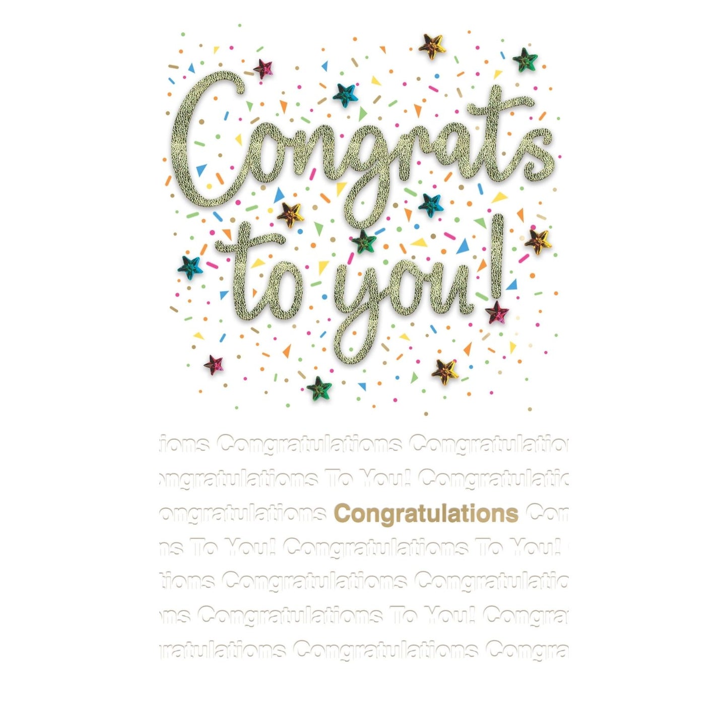 Congratulations Card Congrats To You Champagne Hand-Finished Embellished  Design
