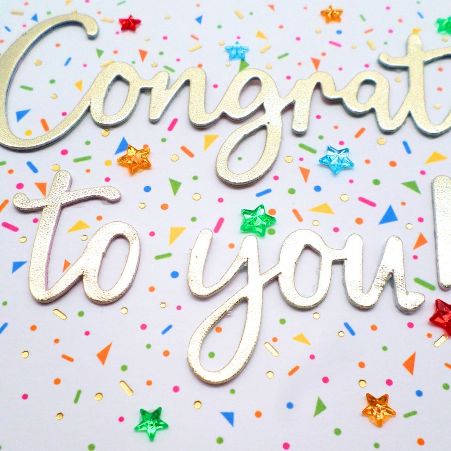 Congratulations Card Congrats To You Champagne Hand-Finished Embellished  Design