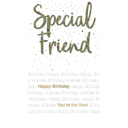 Special Friend Birthday Card For Her Champagne Hand-Finished Embellished  Design